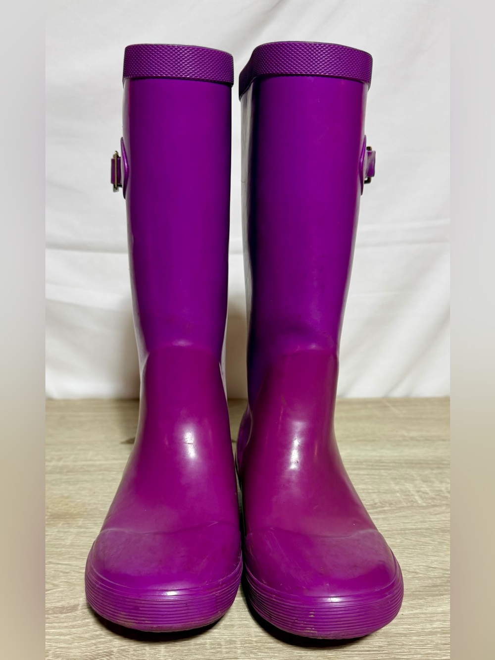 L.L.Bean Wellie Kids 4 Purple Rubber Rain Boots Pull On Waterproof